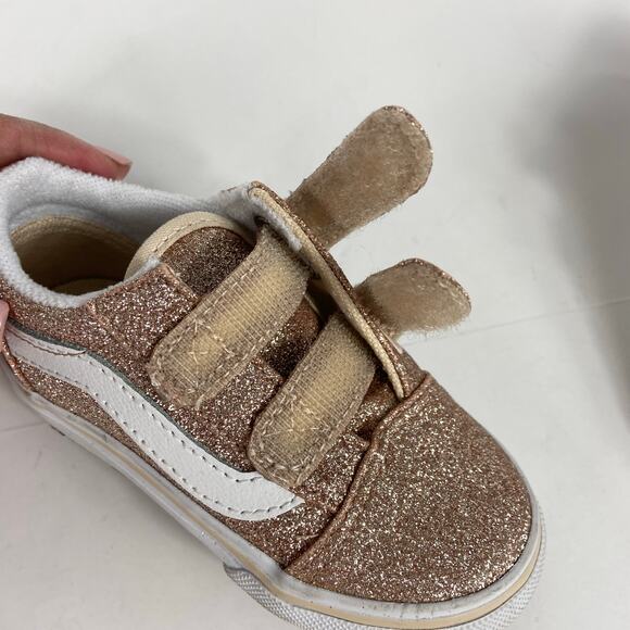 Vans Toddler Girls Glitter Hook and Loop Sneakers Size 6 Toddlers - Picture 5 of 8